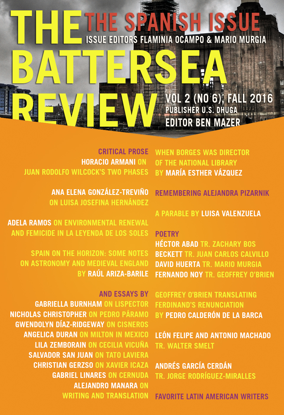 The Spanish Issue of The Battersea Review, Fall 2016